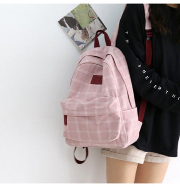 DIEHE Fashion College School Bag Backpacks for Women Striped Book Packbags for Teenage Girls Men Travel Shoulder Bags Rucksack
